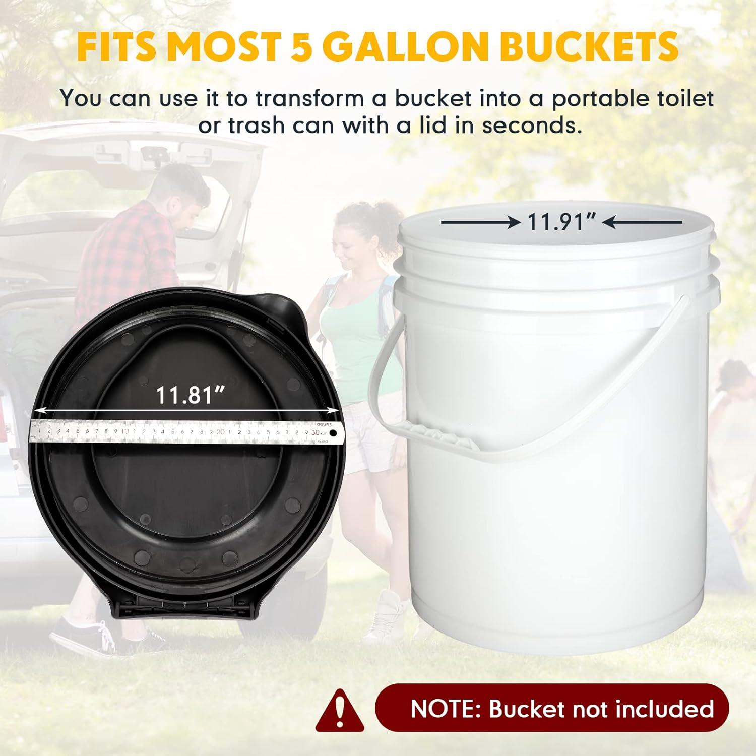 Asiento de inodoro portátil Glenmal para cubo de 19L con bolsas