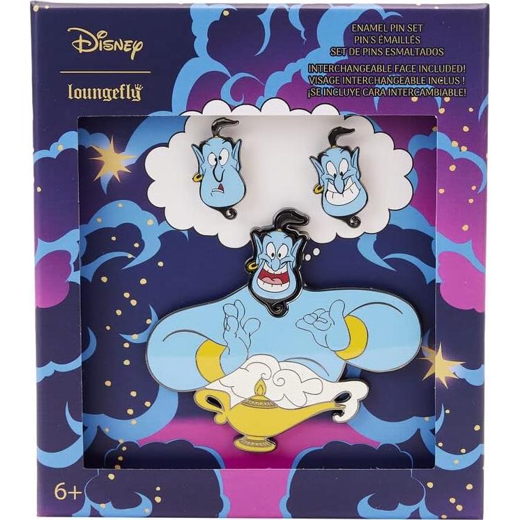 Conjunto de Pines Loungefly Disney Aladino Genio