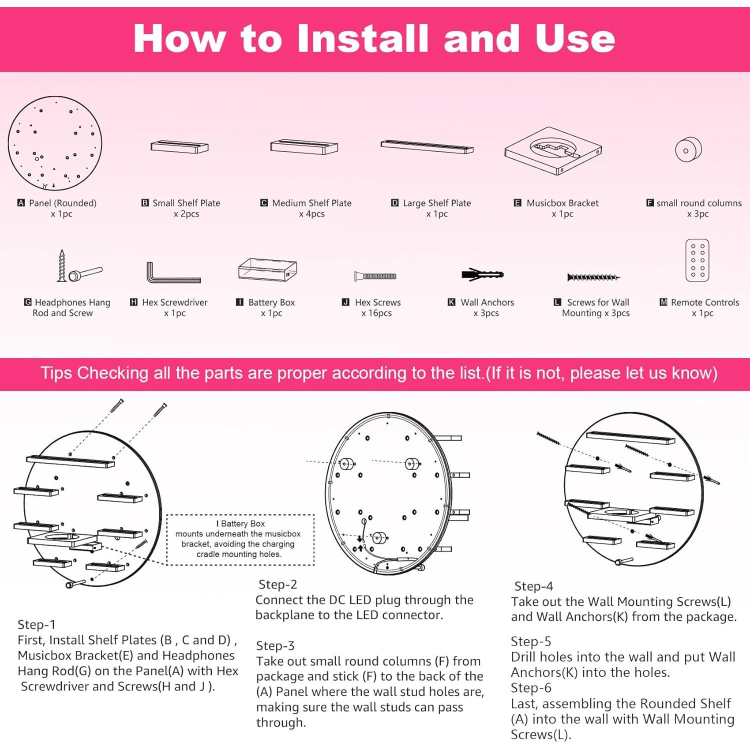 Estante Magnético Taladad con Luz LED RGB para Tonies