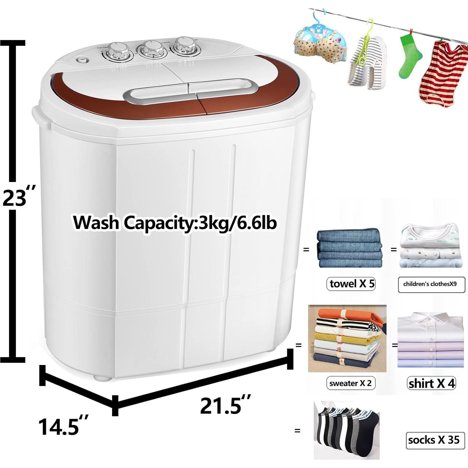 Lavadora Portátil Tiktun XPB30-1288S Doble Tina 3,18kg