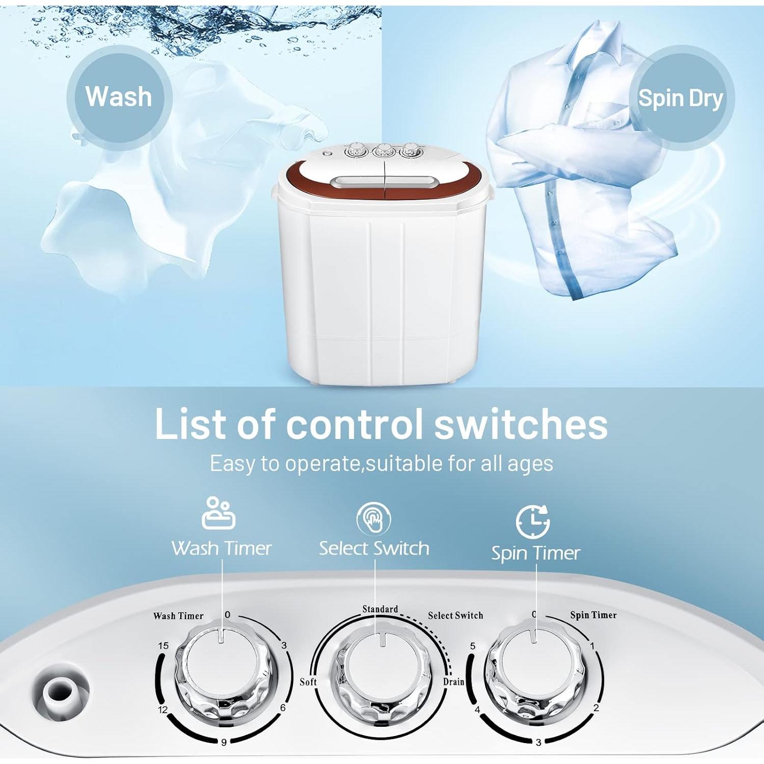 Lavadora Portátil Tiktun XPB30-1288S Doble Tina 3,18kg