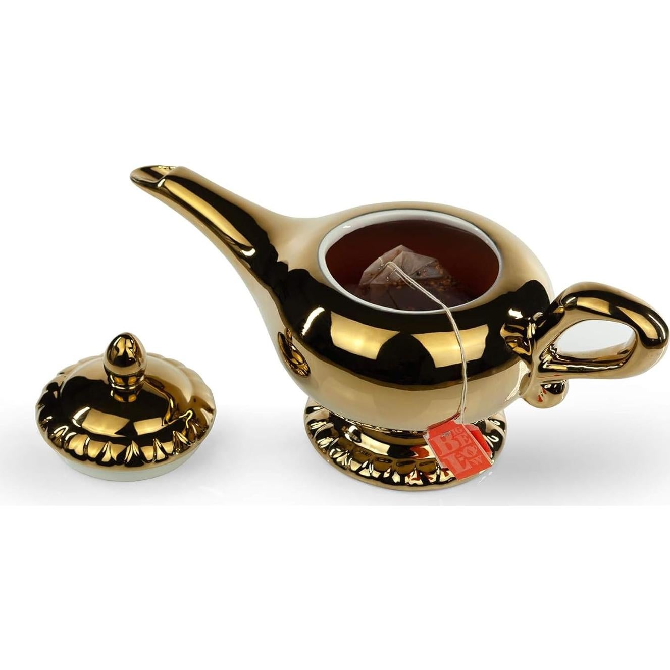 Tetera Aladino Disney Cerámica Dorada 0,95L con Tapa