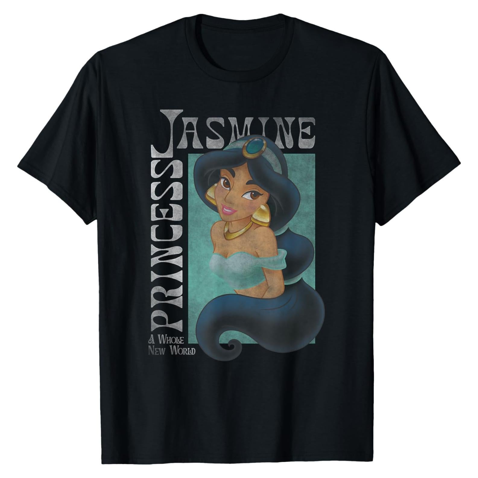 Camiseta Clásica Disney Aladino Jasmine Hombre Negro