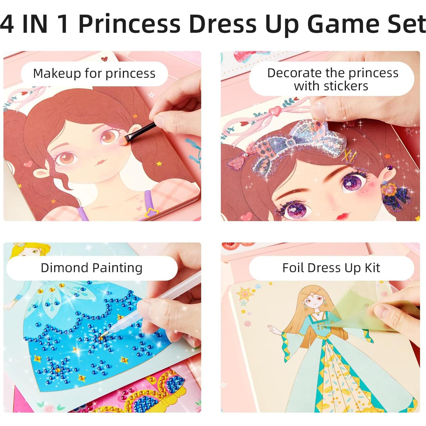 Juego de Vestir 4 en 1 MiDeer - Maquillaje de Princesa