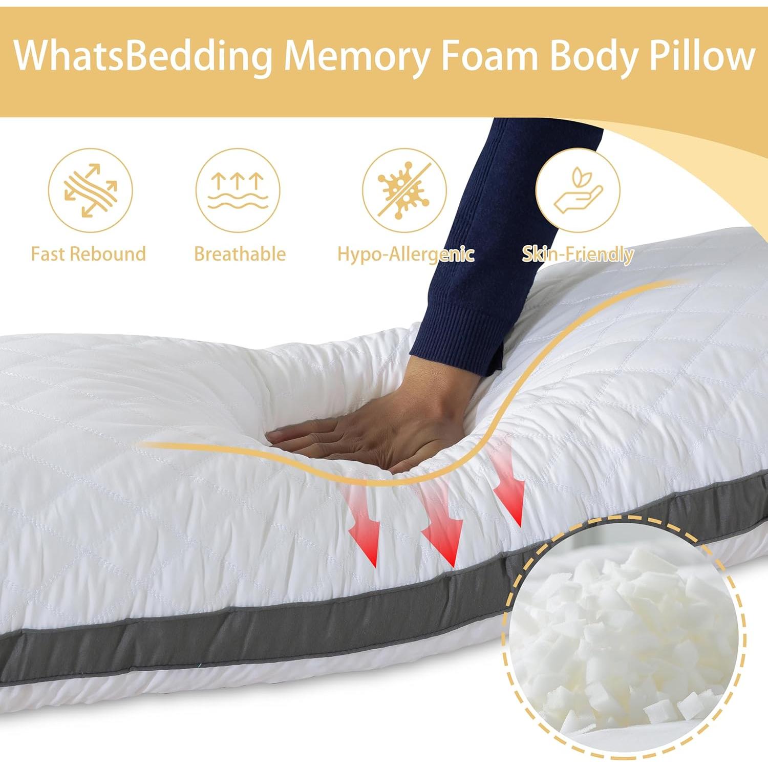 Almohada Corporal Espuma Viscoelástica WhatsBedding 50,8x137 cm