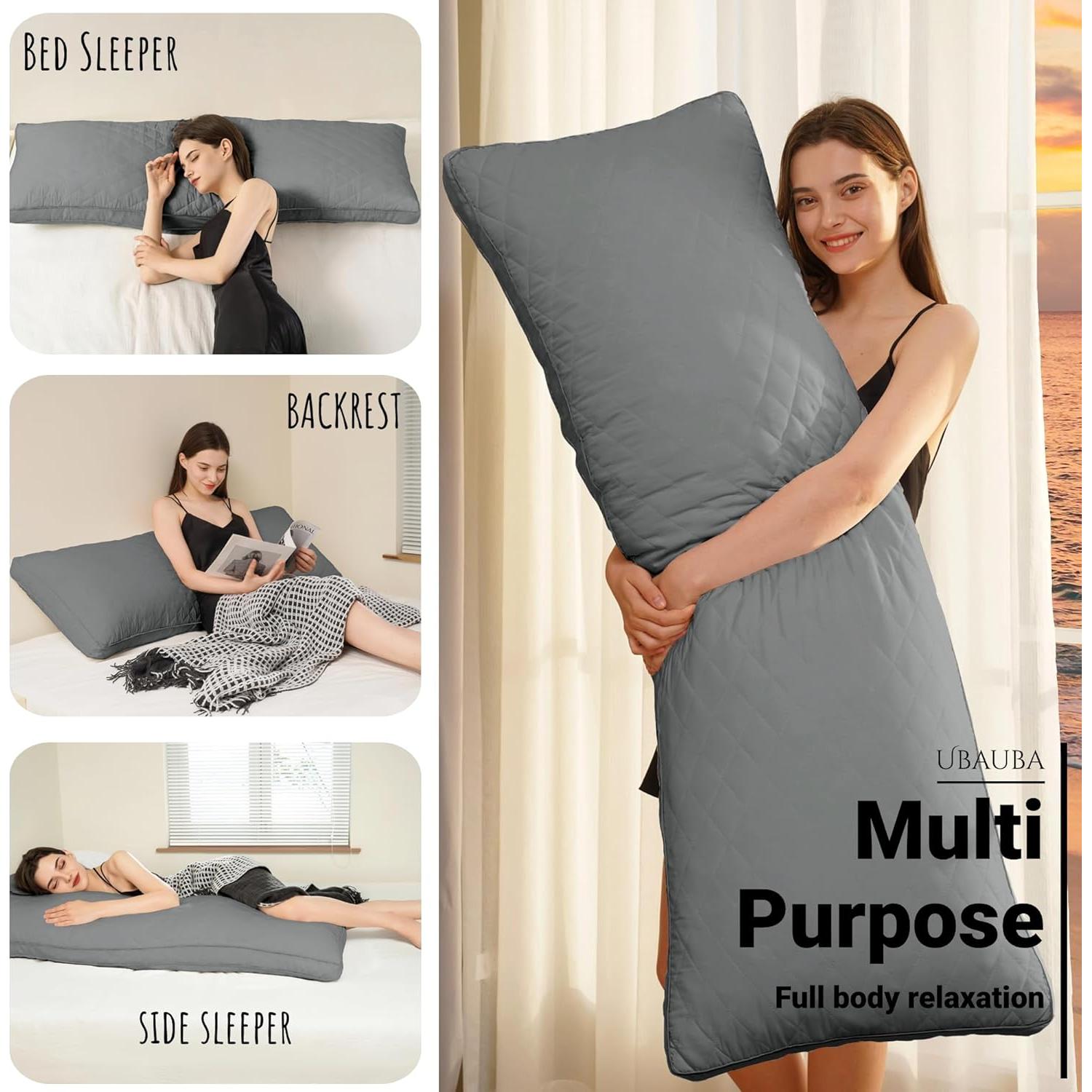 Almohada Corporal Ubauba Espuma Viscoelástica 50x137 cm Gris