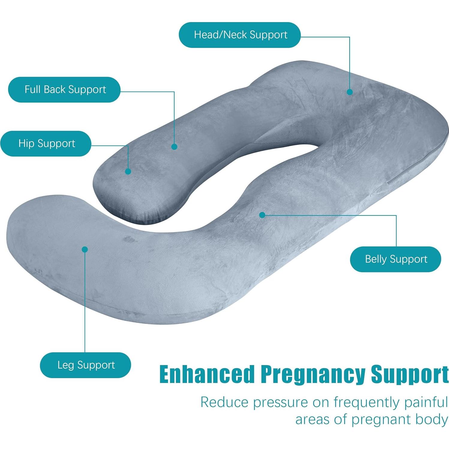 Almohada de Embarazo Cute Castle 144 cm Gris Suave