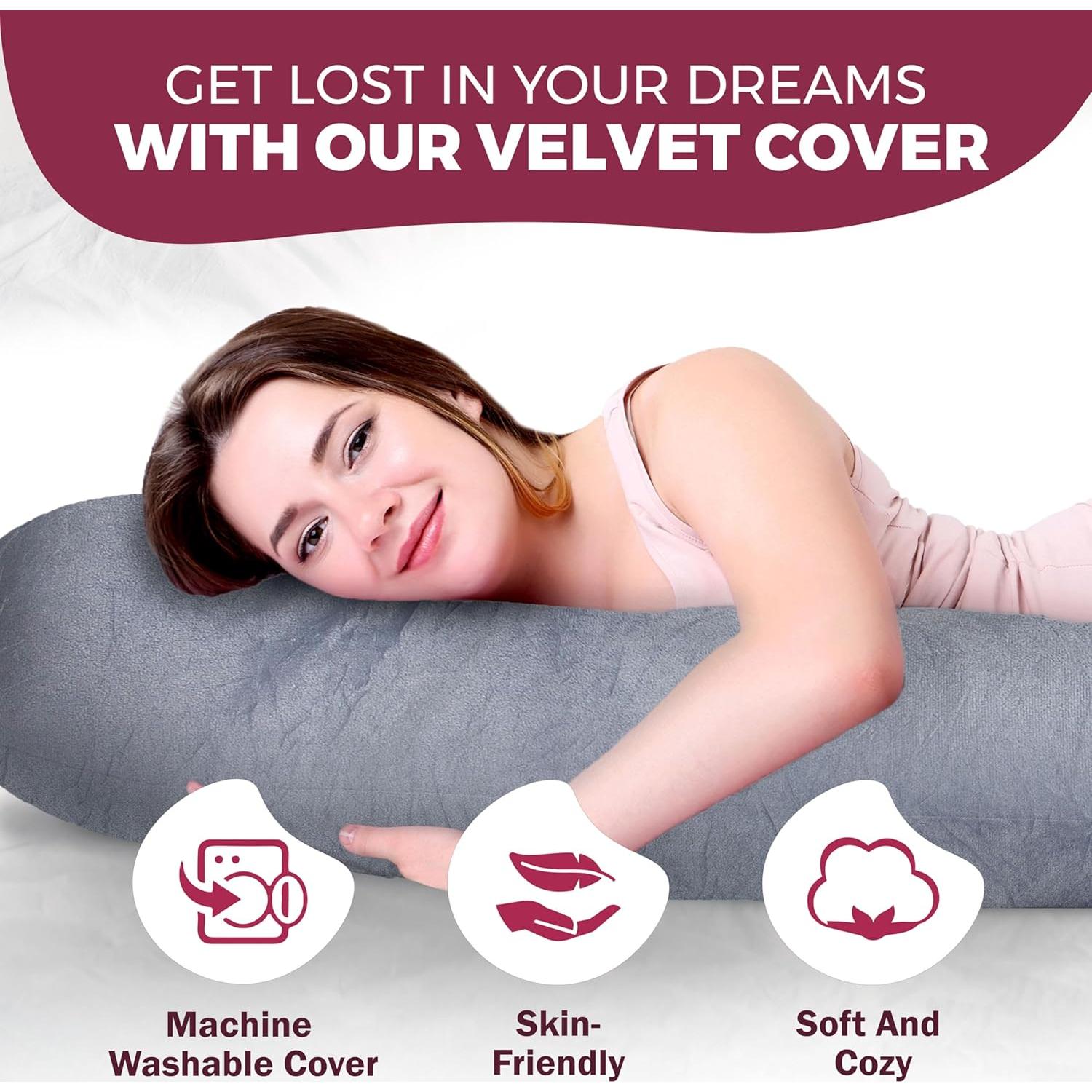 Almohada de Embarazo PILLANI 57" Ergonométrica Gris