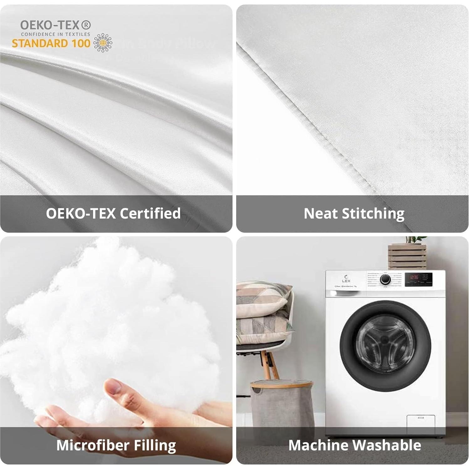 Almohada Corporal HUXMEYSON Gris 137x51 cm Refrigerante