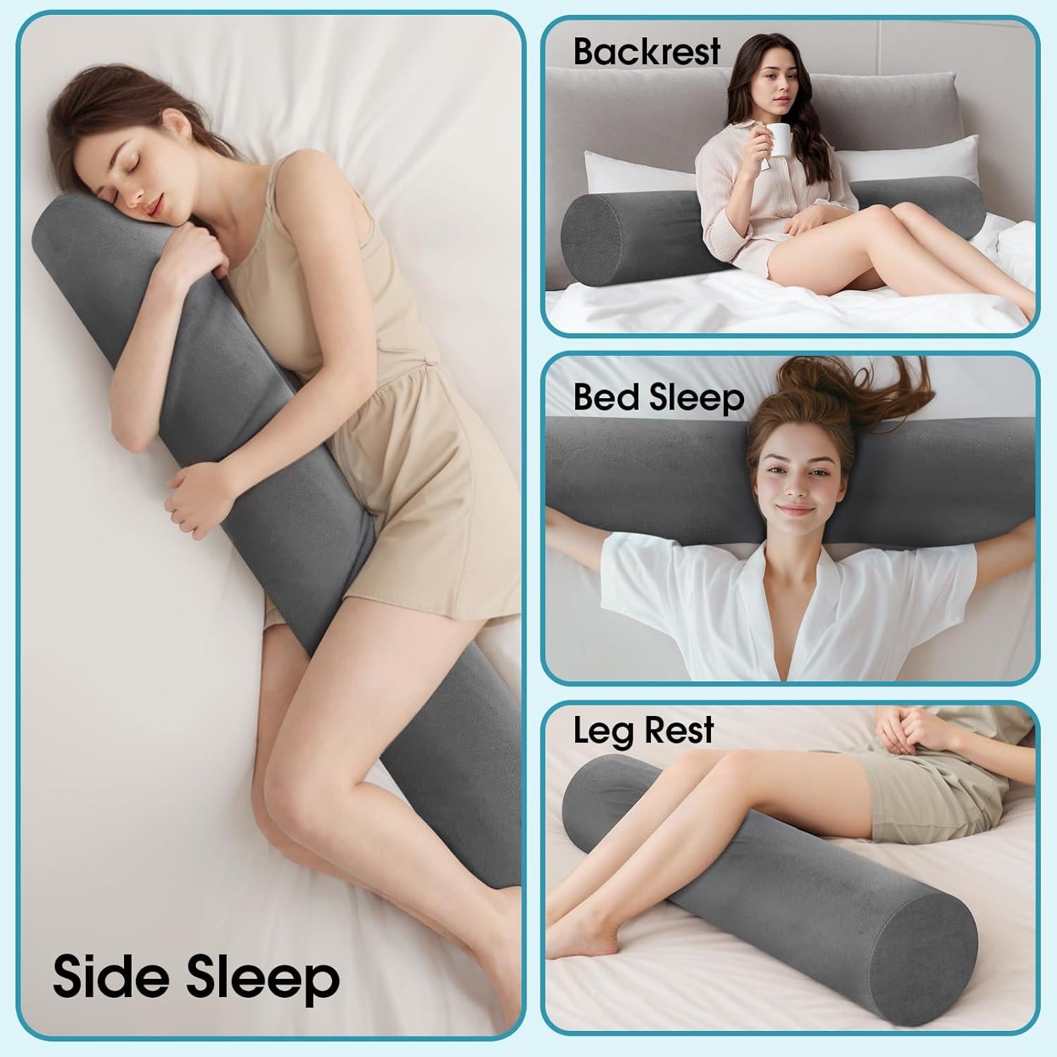 Almohada Corporal Cilíndrica SereneCloud 90 cm Espuma Viscoelástica