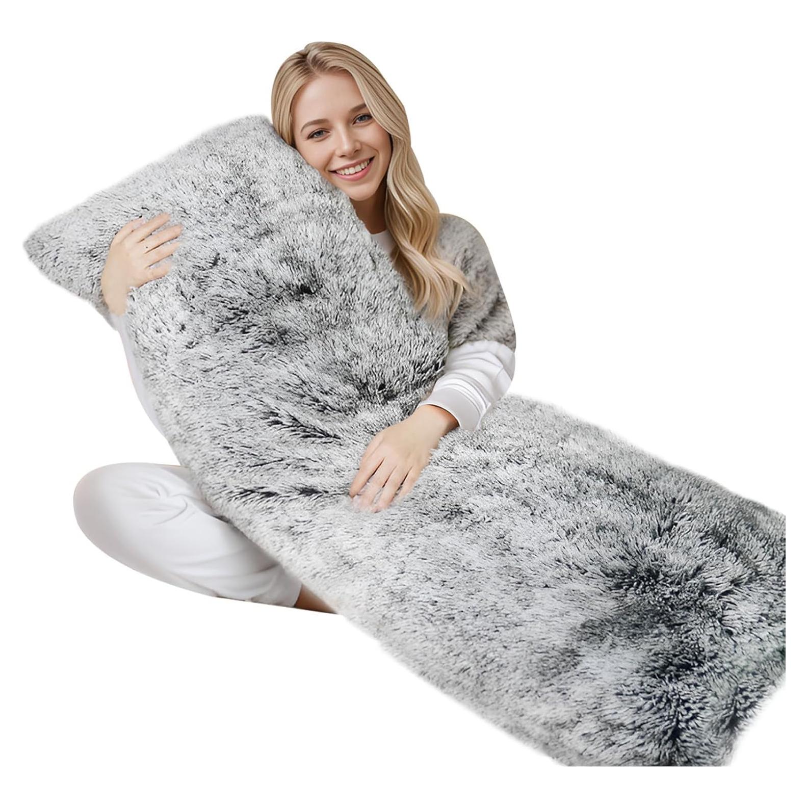Almohada Corporal ZonLi Fluffy 50x137 cm Gris Ajustable