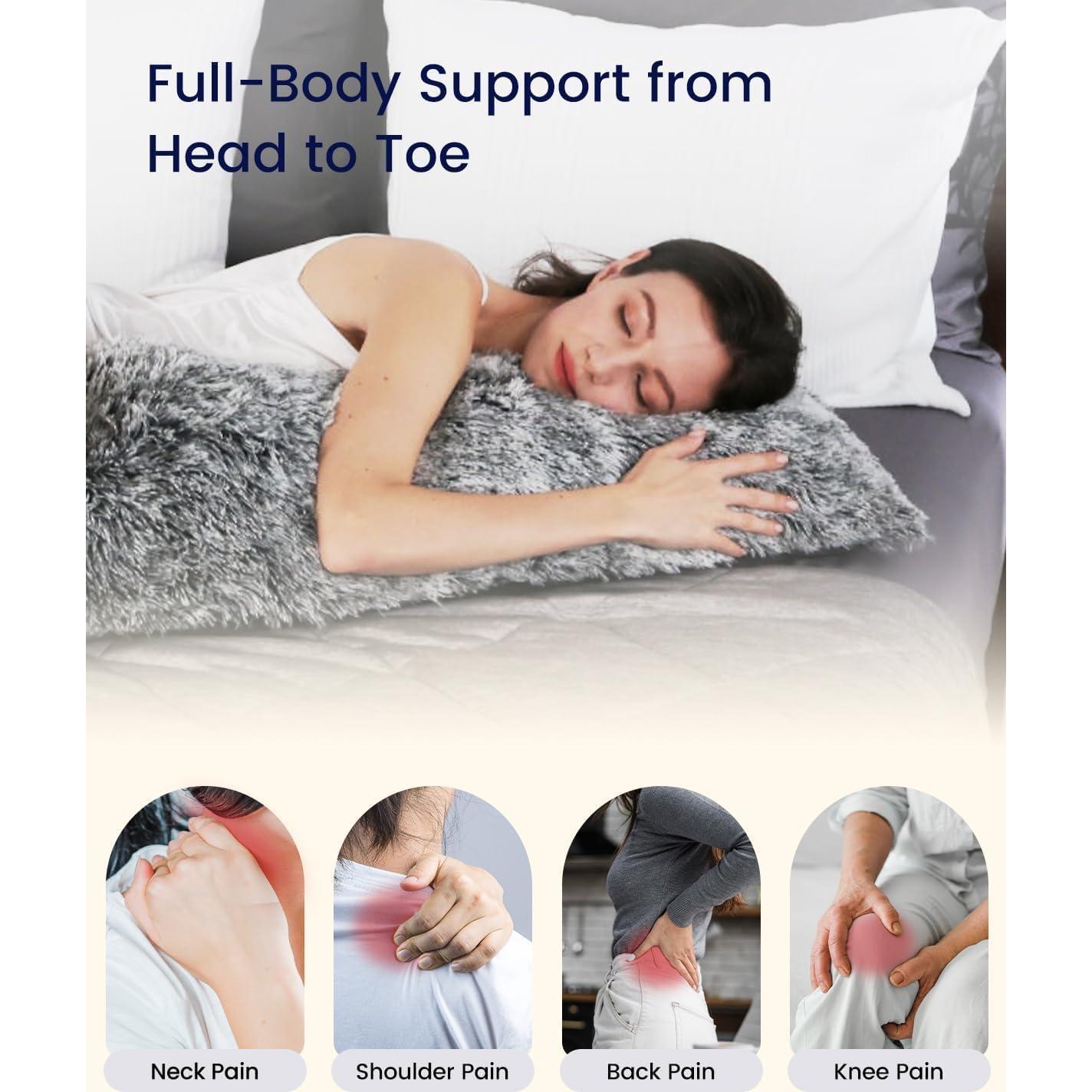 Almohada Corporal ZonLi Fluffy 50x137 cm Gris Ajustable