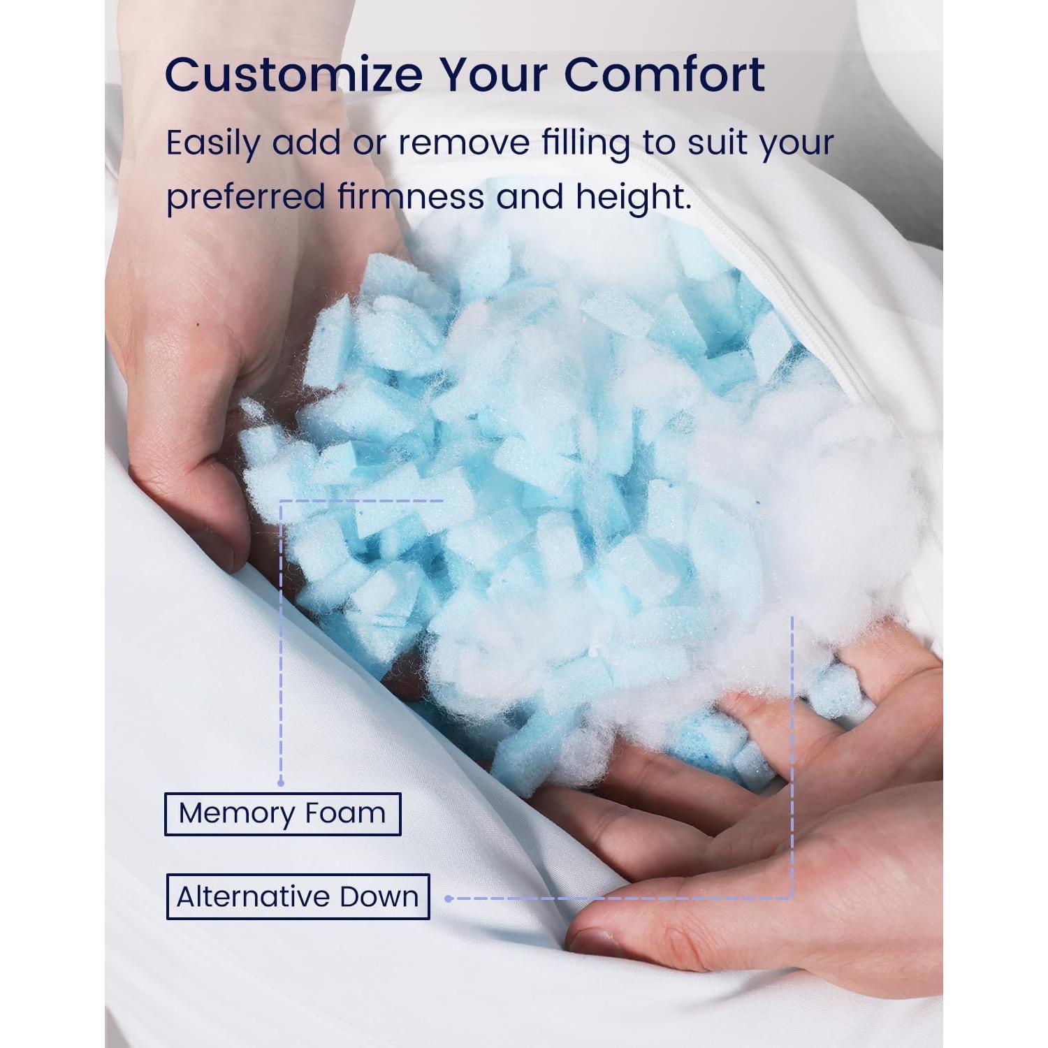 Almohada Corporal ZonLi Fluffy 50x137 cm Gris Ajustable