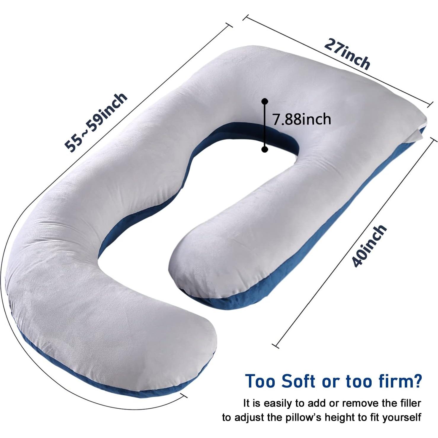 Almohada de Maternidad Cauzyart 144 cm Terciopelo Gris/Azul