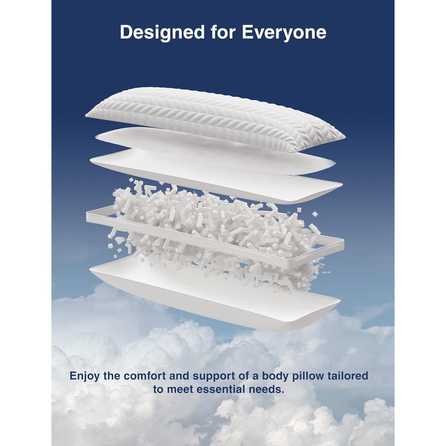 Almohada Corporal ZonLi Espuma Viscoelástica 50x137 cm Blanca