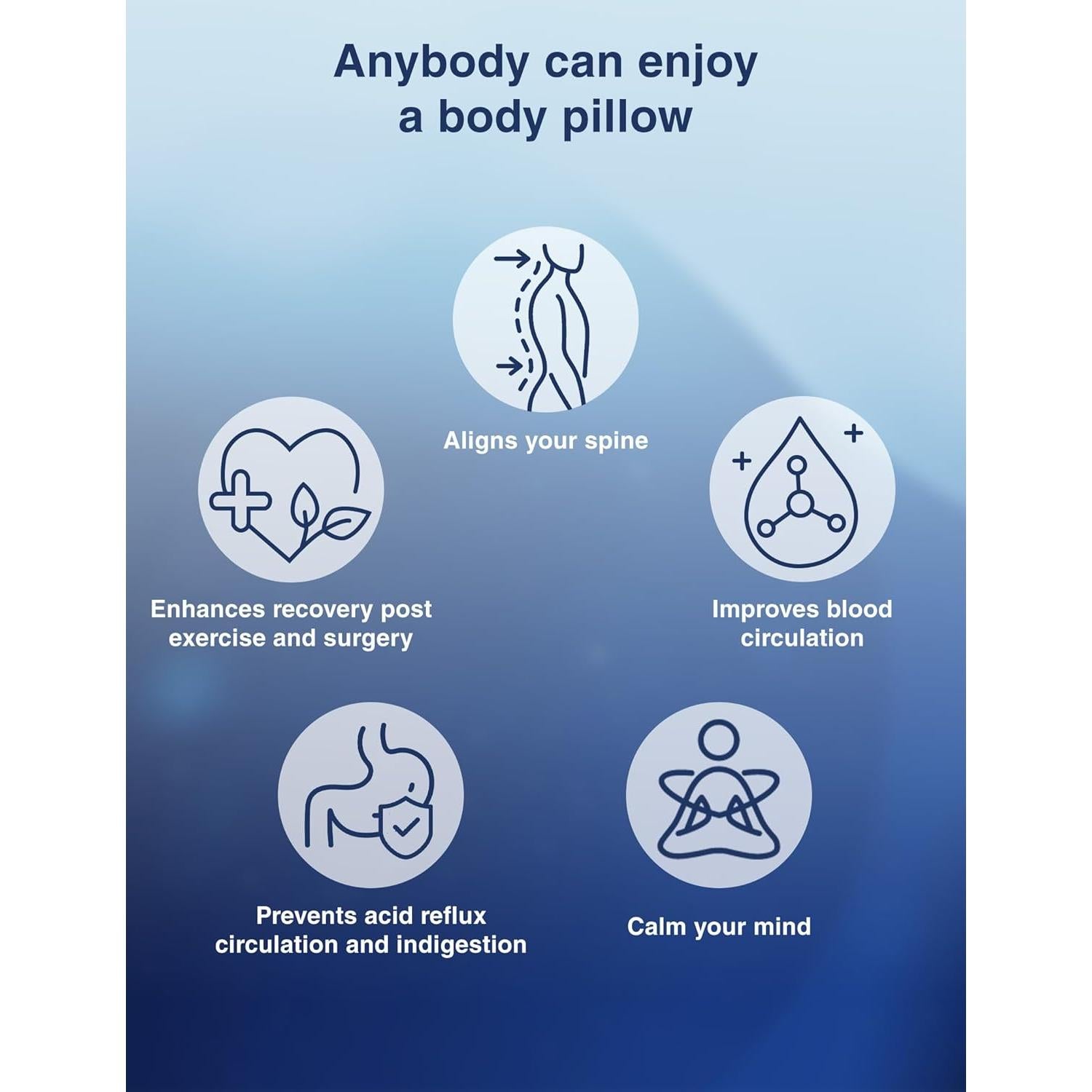 Almohada Corporal ZonLi Espuma Viscoelástica 50x137 cm Blanca