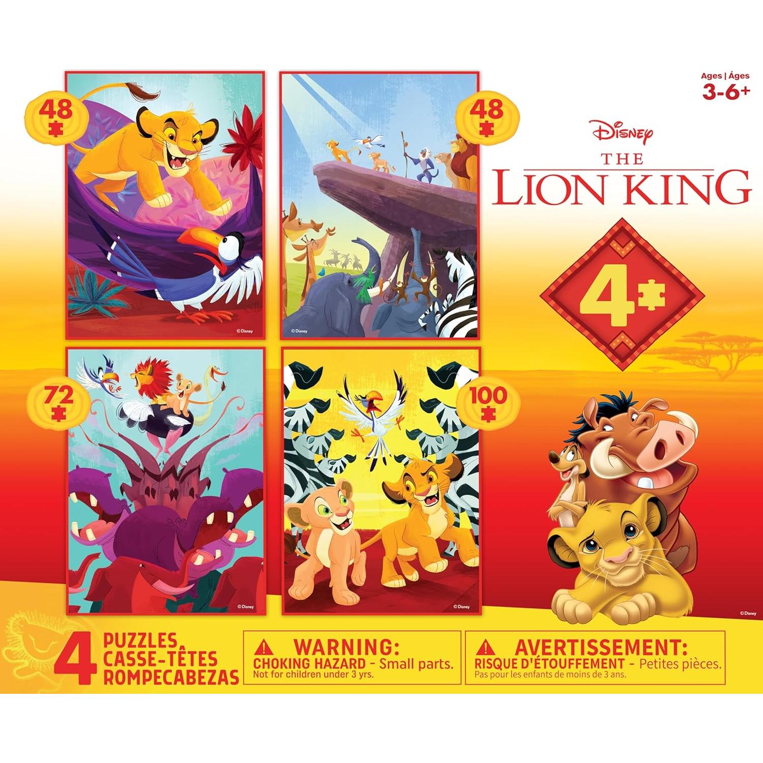 Rompecabezas 4 en 1 El Rey León Buffalo Games - 48, 72 y 100 piezas