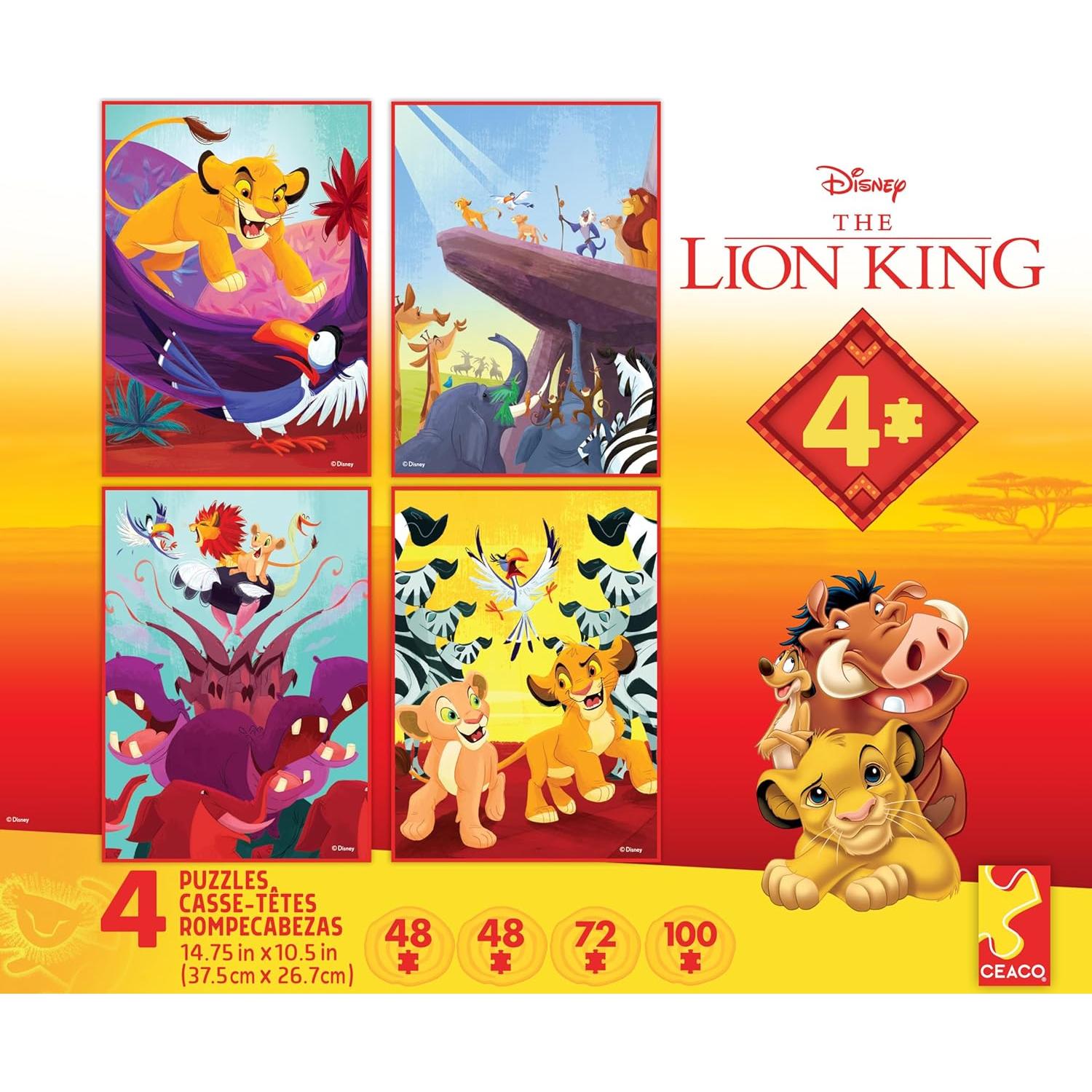 Rompecabezas 4 en 1 El Rey León Buffalo Games - 48, 72 y 100 piezas