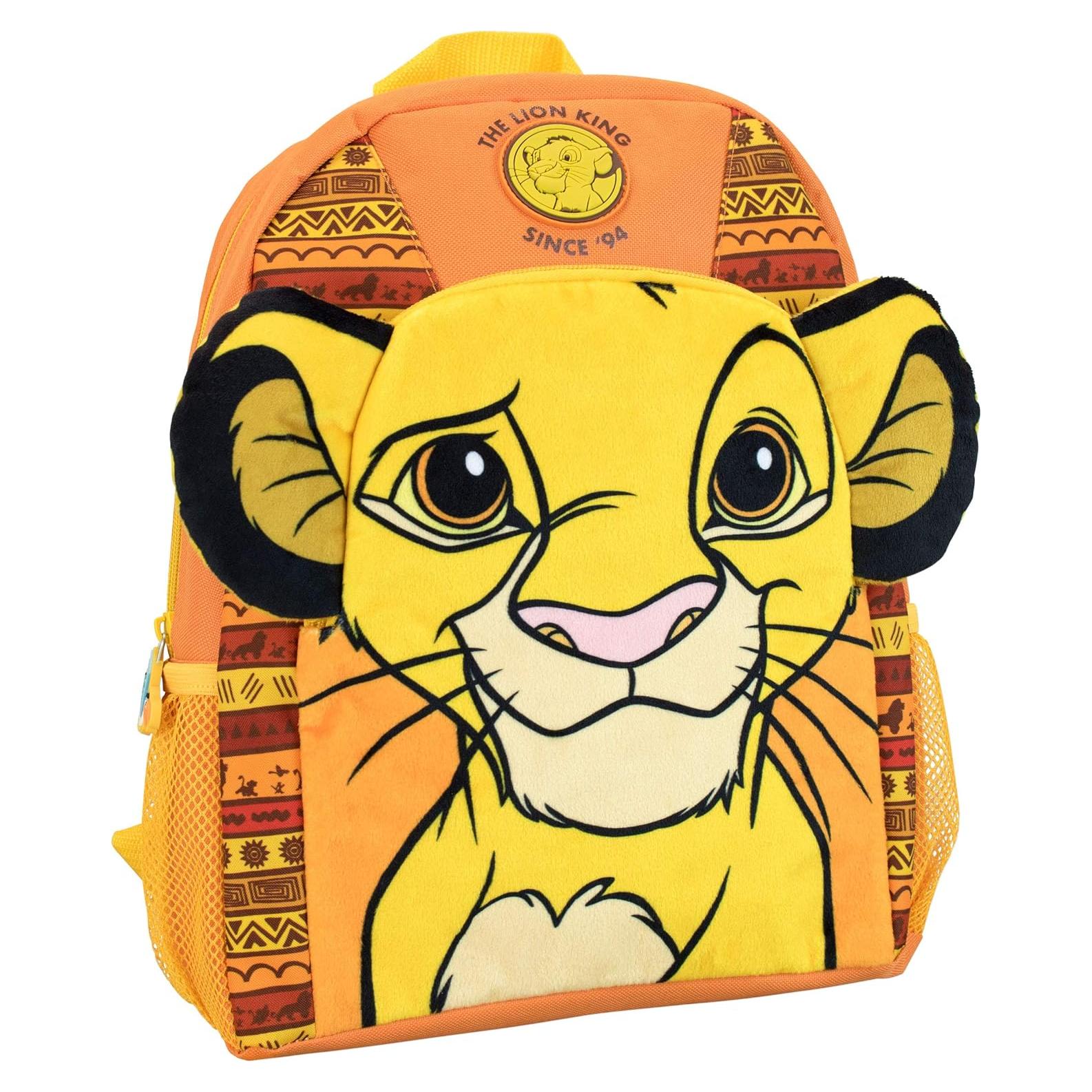 Mochila Escolar Disney El Rey León Simba Amarilla 36 cm