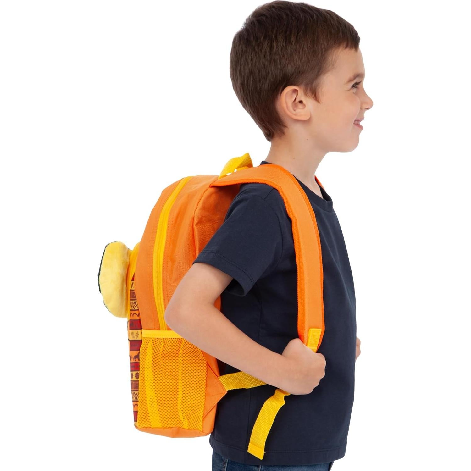 Mochila Escolar Disney El Rey León Simba Amarilla 36 cm