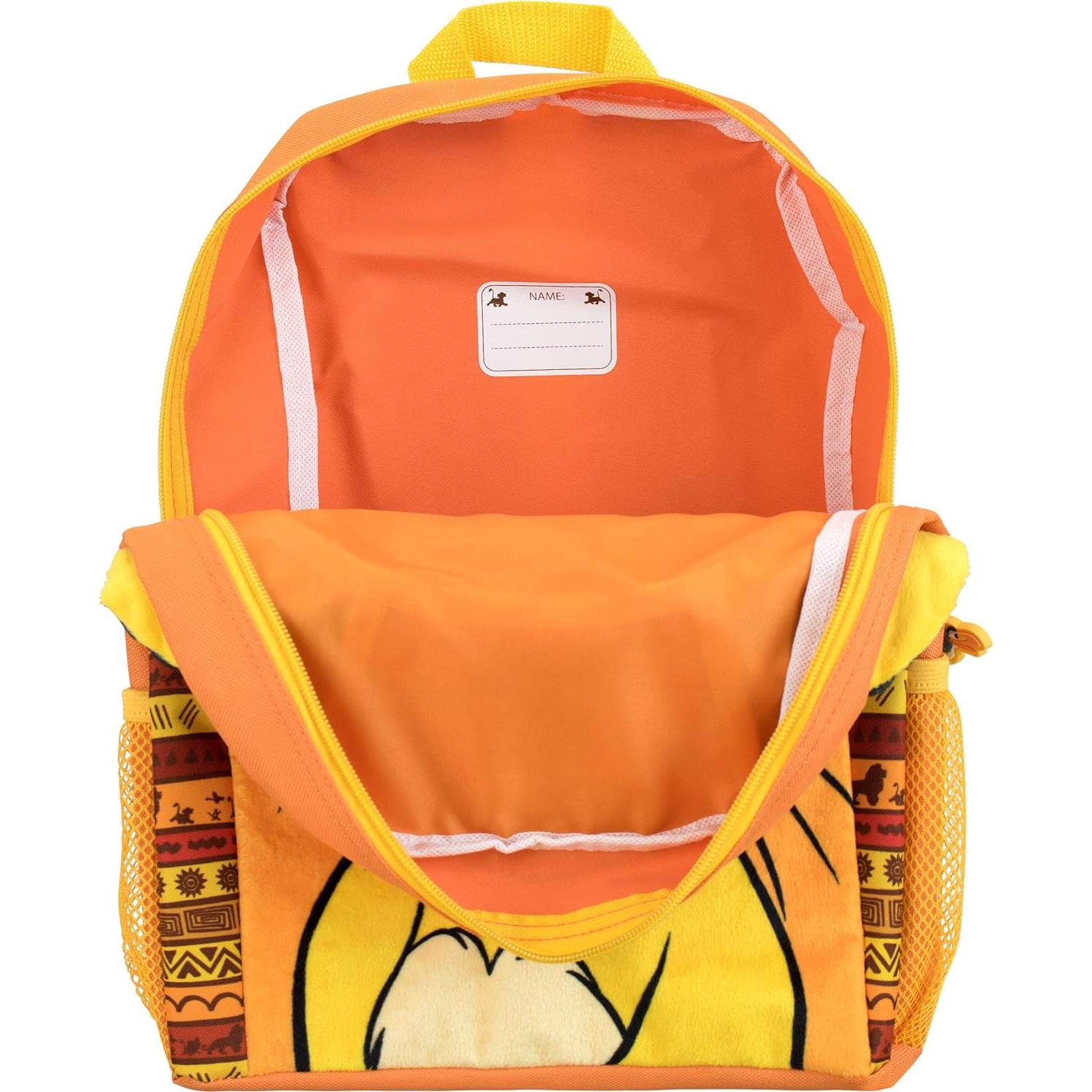 Mochila Escolar Disney El Rey León Simba Amarilla 36 cm
