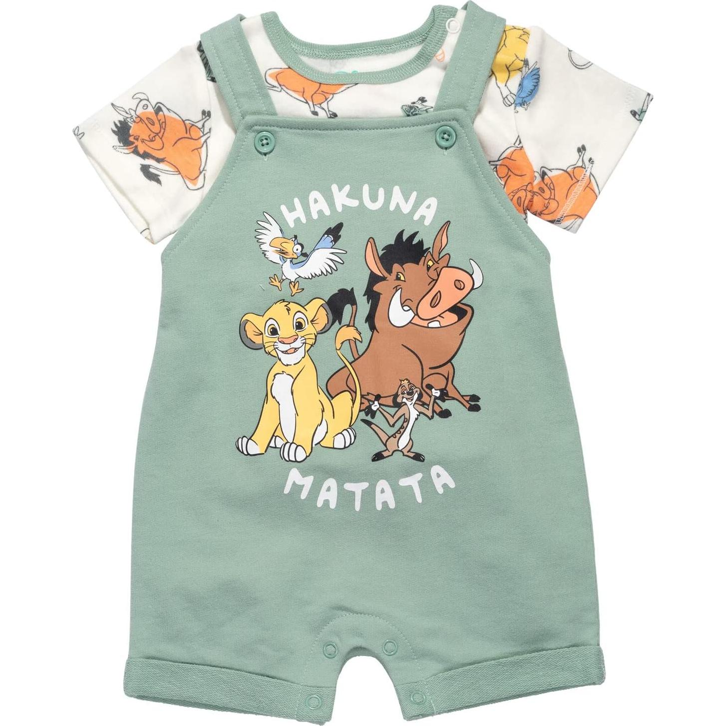 Conjunto 3 Piezas Bebé Disney Mickey Overoles Cortos