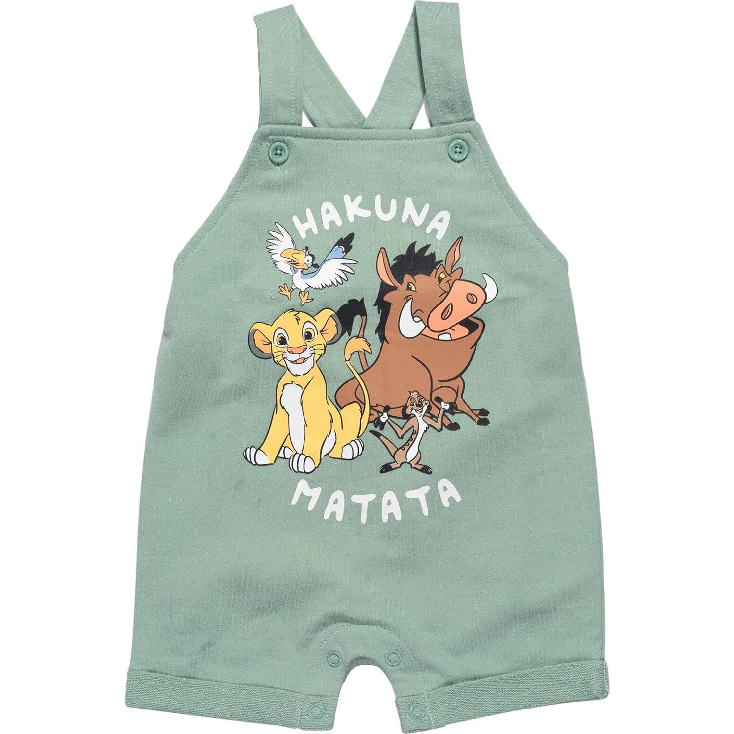 Conjunto 3 Piezas Bebé Disney Mickey Overoles Cortos