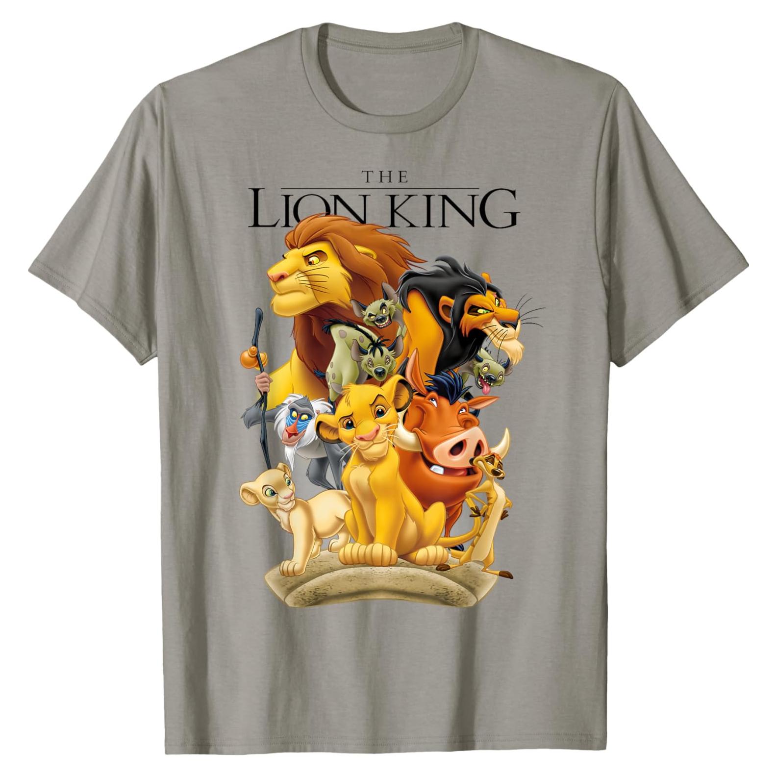Camiseta Disney El Rey León Simba Gris Pizarra Unisex