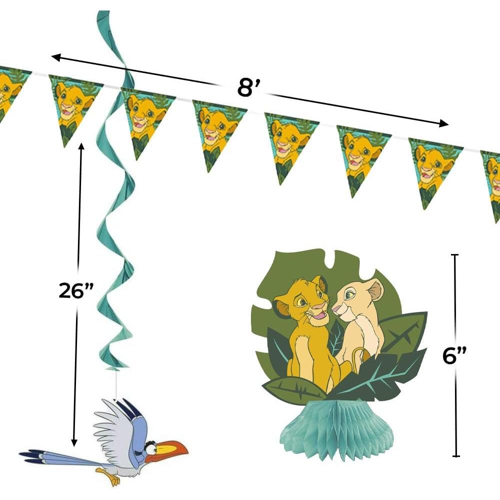 Kit de Decoración Fiesta El Rey León Disney 7 Piezas