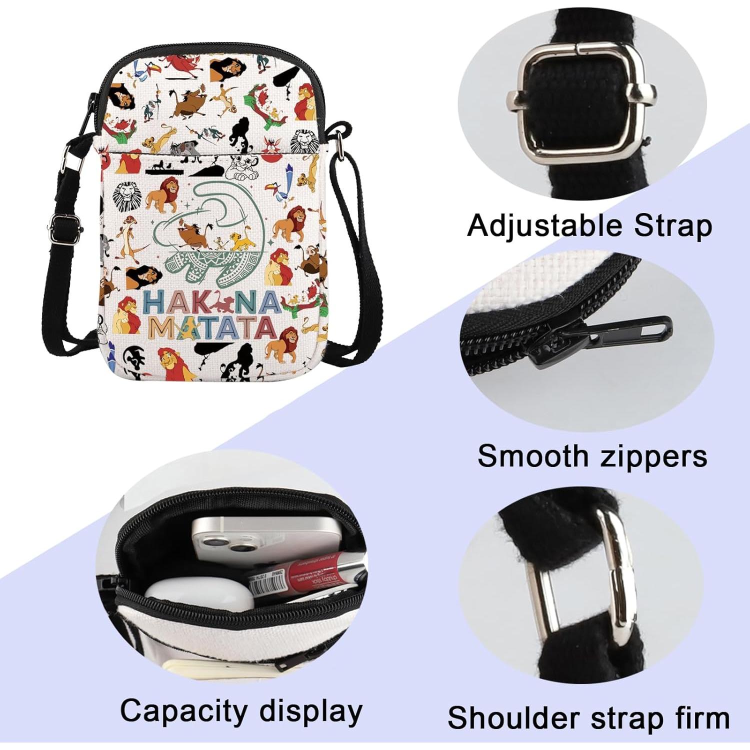 Bolsa Cruzada de Algodón y Lino ENSIANTH León 21x15cm