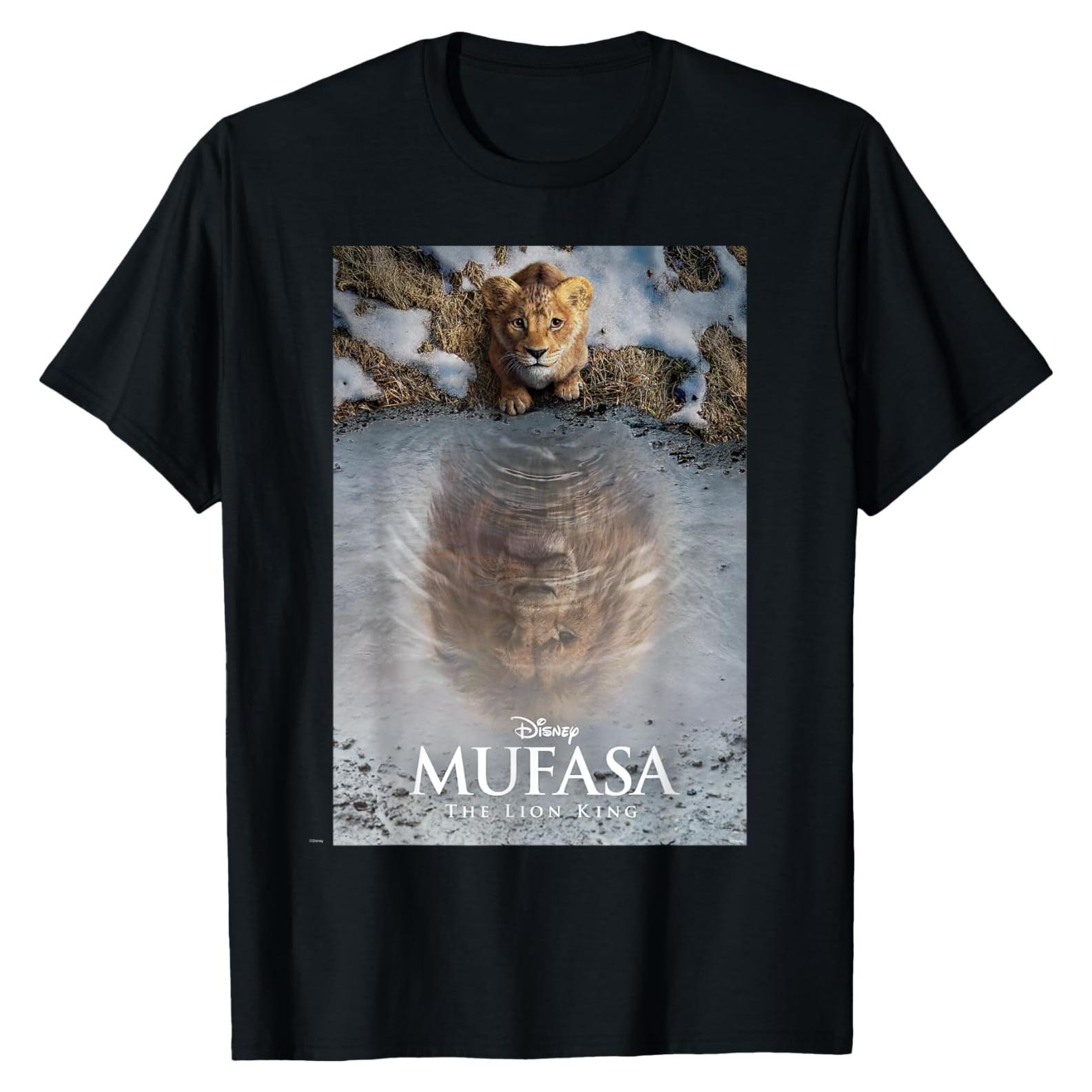 Camiseta Oficial Disney Mufasa El Rey León - Hombre Negro