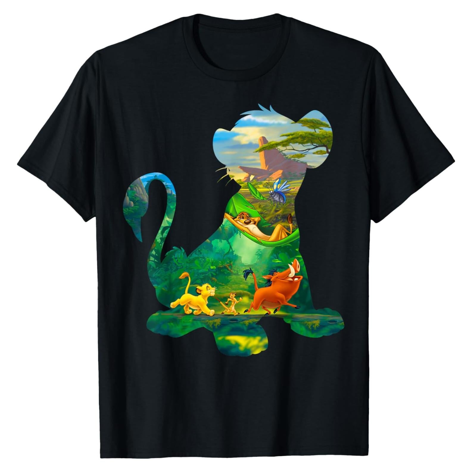Camiseta Gráfica Disney Simba Niño Unisex Negro