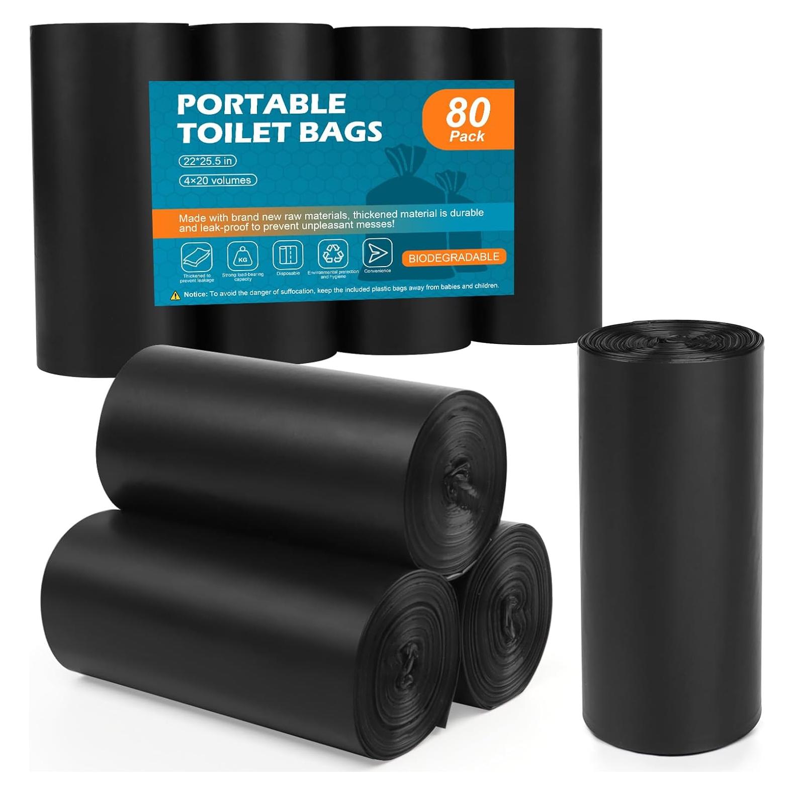 80 Bolsas Compostables para Inodoro Portátil BOYONE 8 Galones