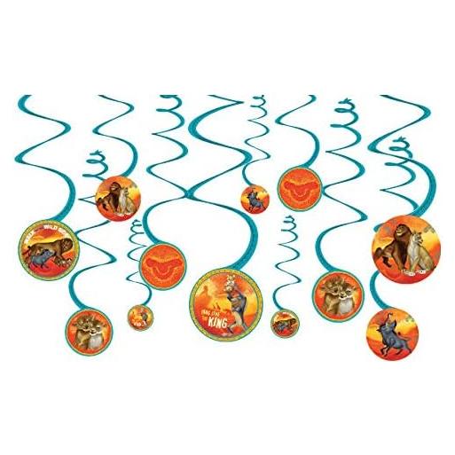 Decoraciones de Fiesta Espirales Disney El Rey León 12 Pzas