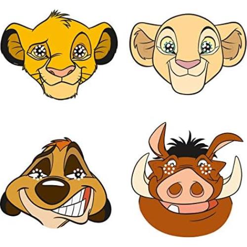 Suministros Fiesta Cumpleaños Rey León Único - 16 Máscaras + Stickers