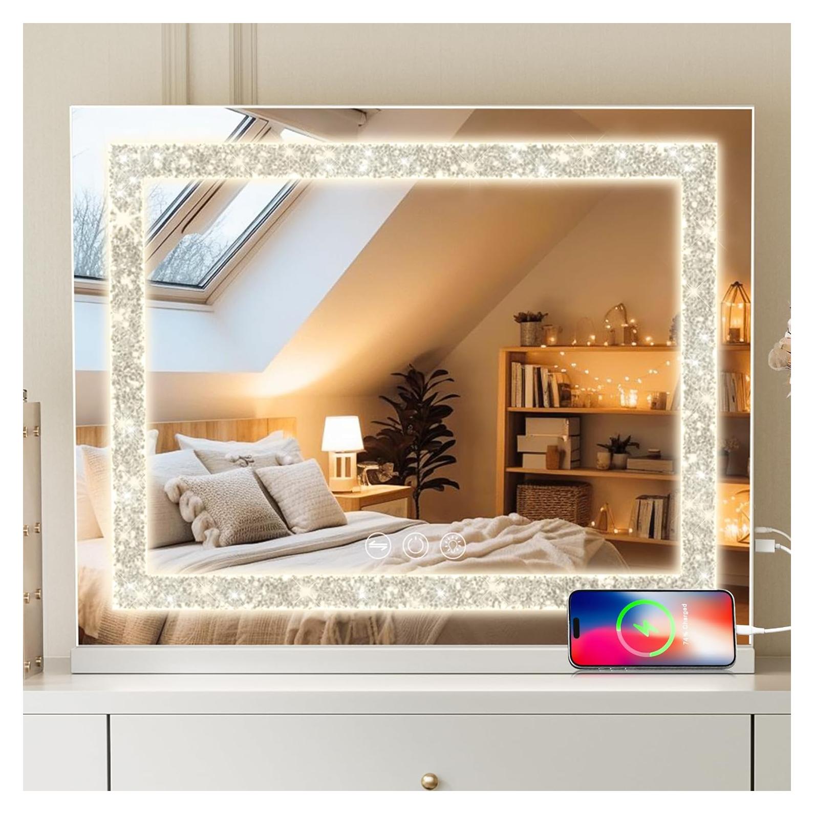Espejo de Tocador Fenair LED 45.7x57.9cm Blanco con Luz