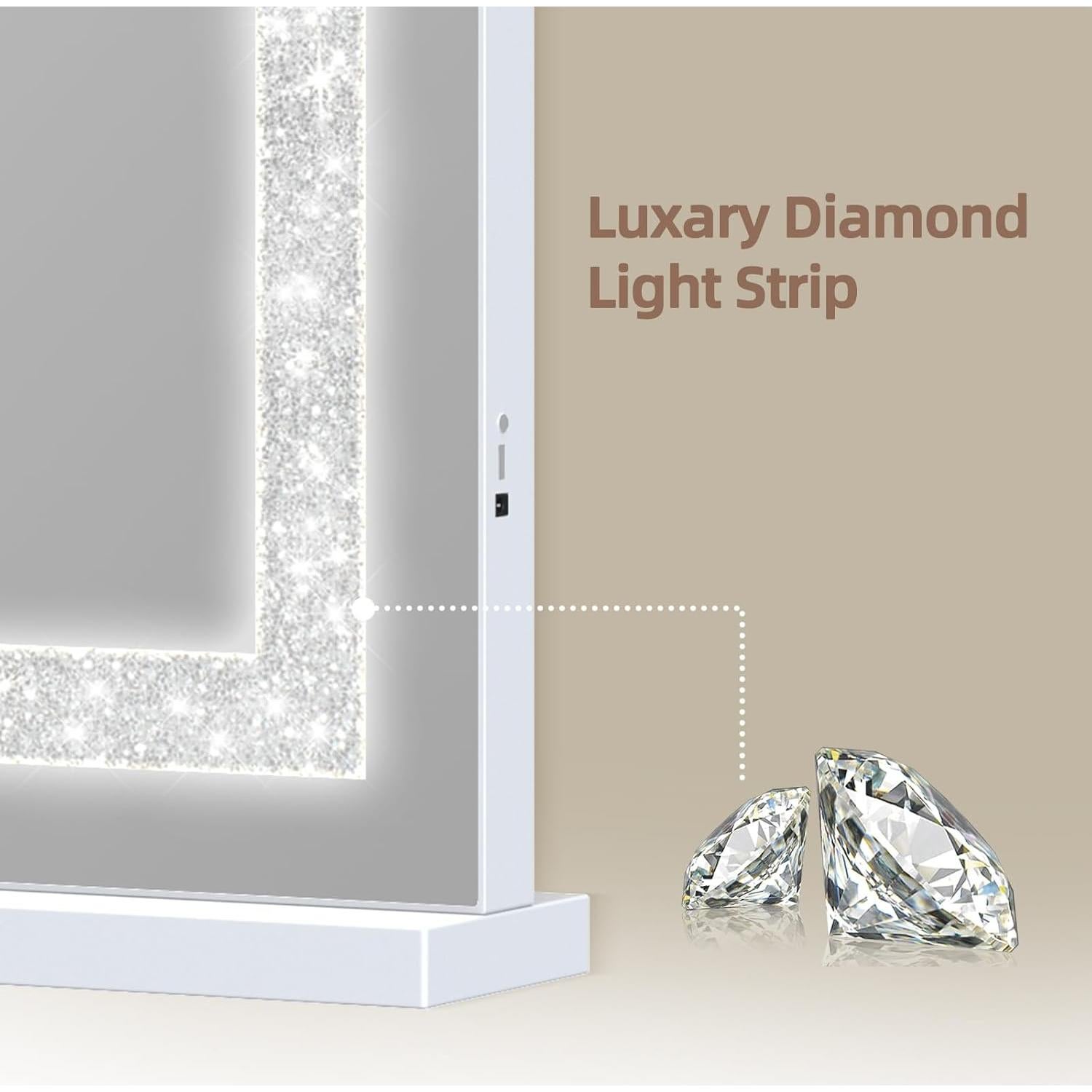 Espejo de Tocador Fenair LED 45.7x57.9cm Blanco con Luz