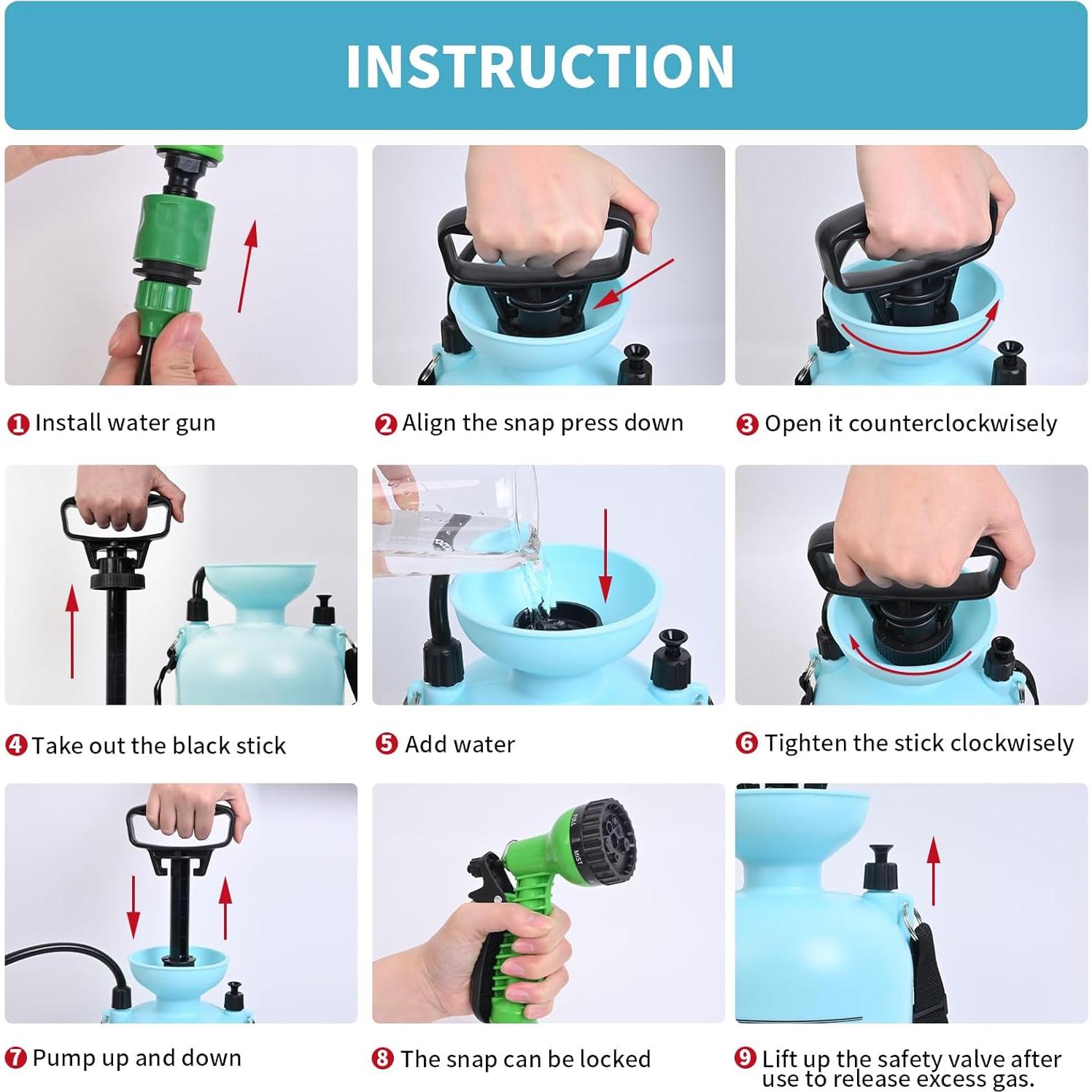 Ducha Portátil JIESIHAO 3L 7 Modos para Camping y Playa