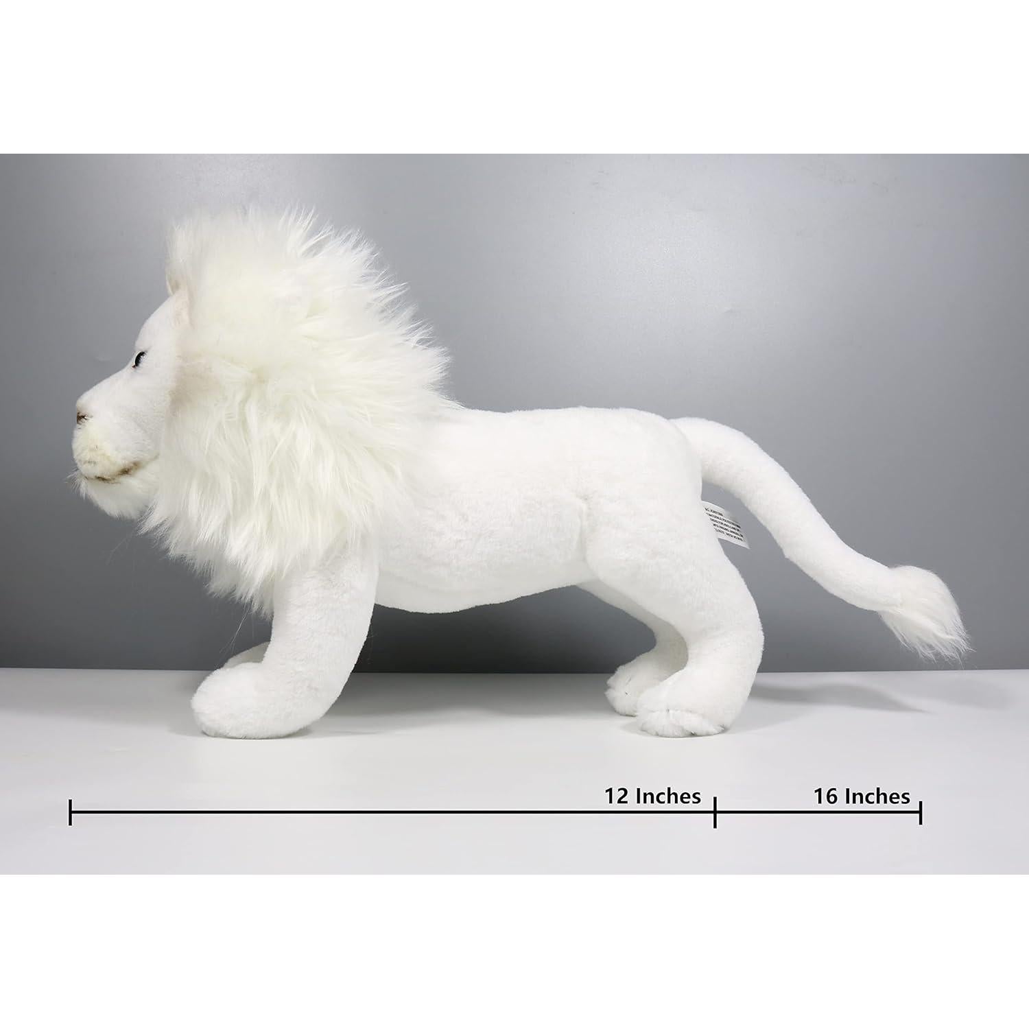 Juguete de Peluche León Blanco Rey de Hielo 40 cm Realista