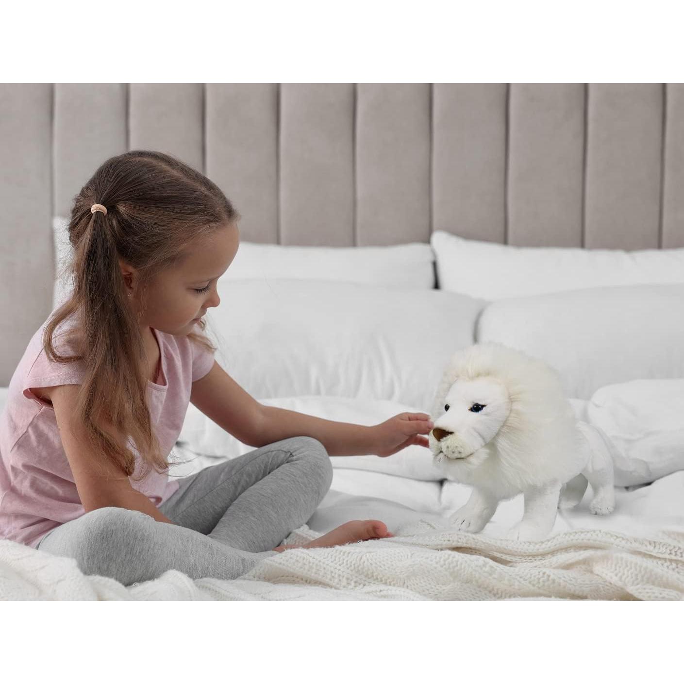 Juguete de Peluche León Blanco Rey de Hielo 40 cm Realista