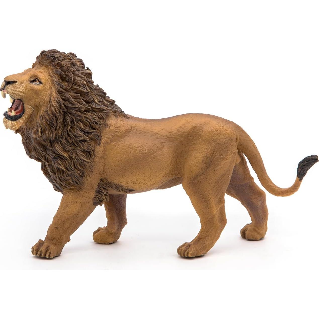 Figura de juguete león rugiente Papo 15 cm pintada a mano