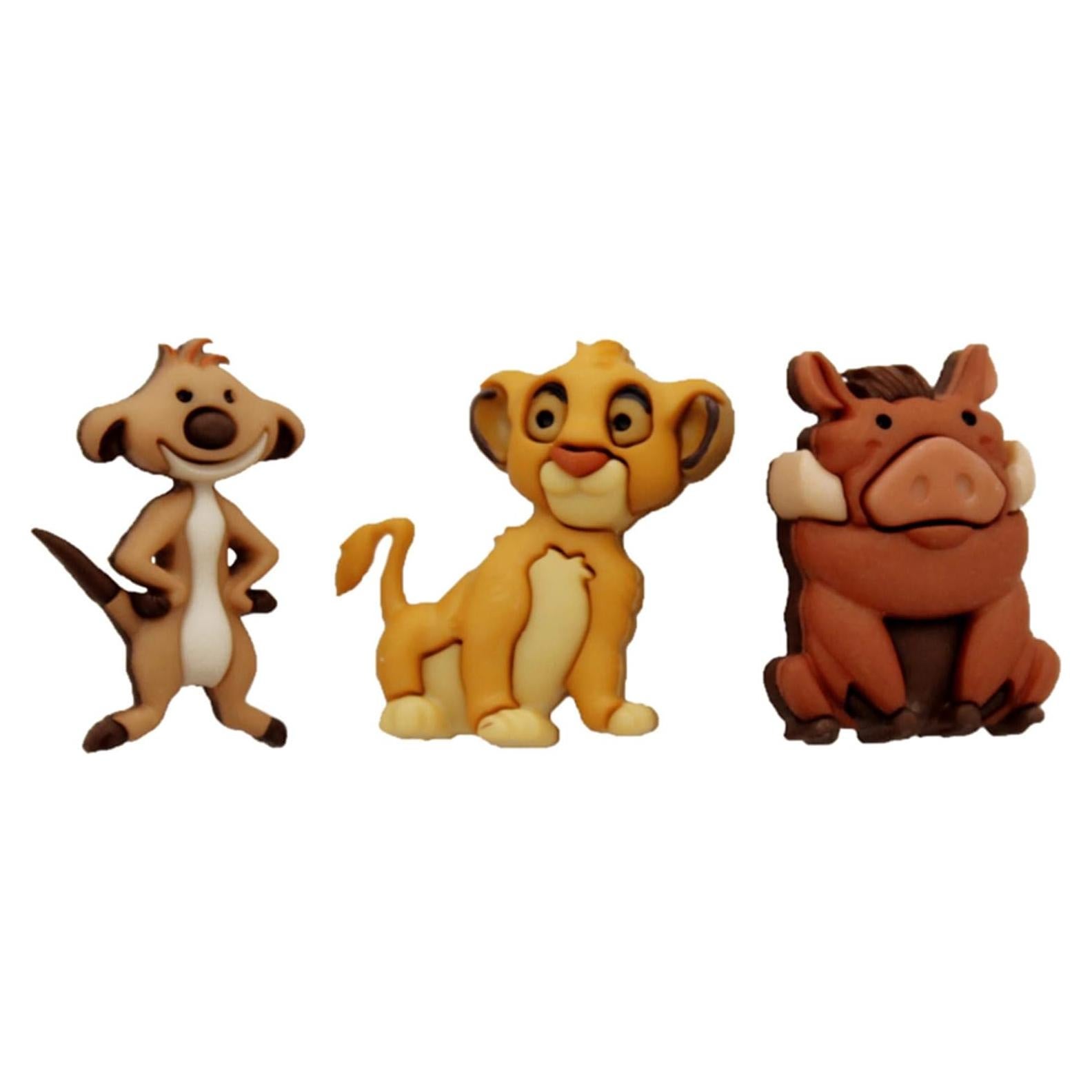 Botones Disney Simba, Timon y Pumbaa 3 Piezas 30mm