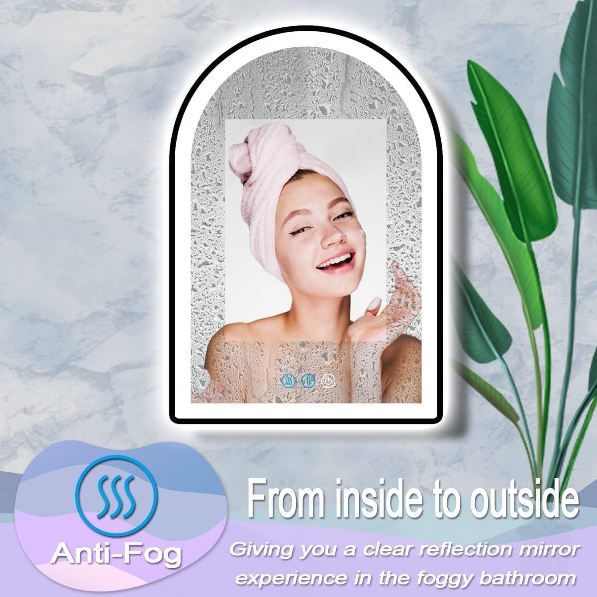 Espejo LED Arqueado DIDIDADA 76x51 cm con Luz Regulable