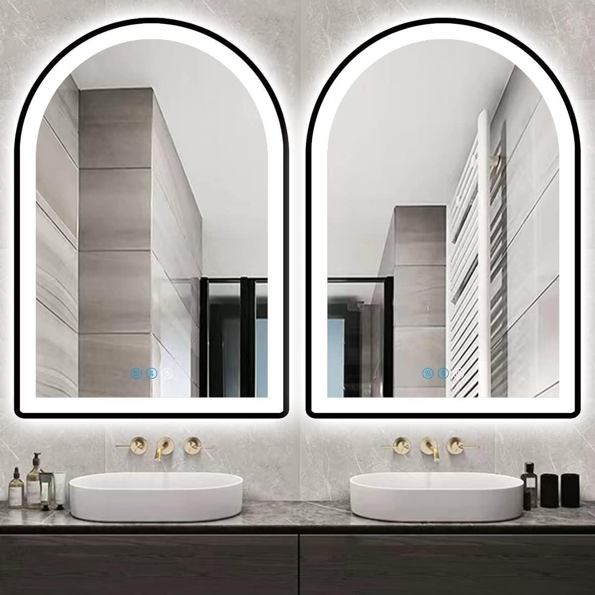 Espejo LED Arqueado DIDIDADA 76x51 cm con Luz Regulable