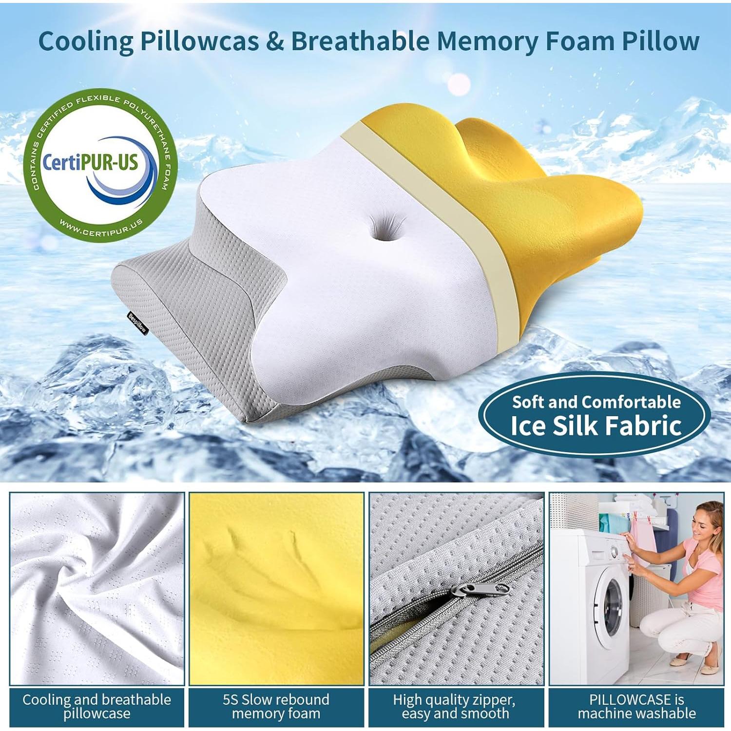 Almohada Cervical Ergonómica Bespillow con Espuma de Memoria