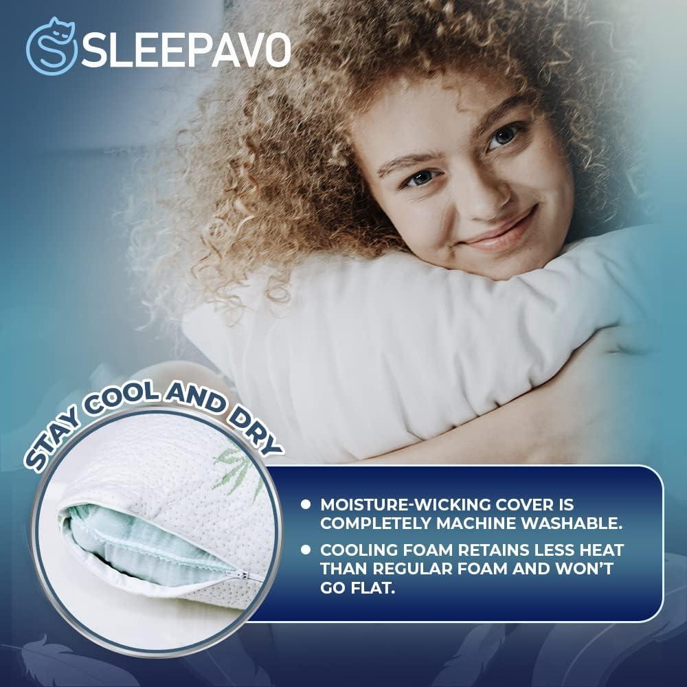 Juego de 2 almohadas viscoelásticas Sleepavo tamaño queen