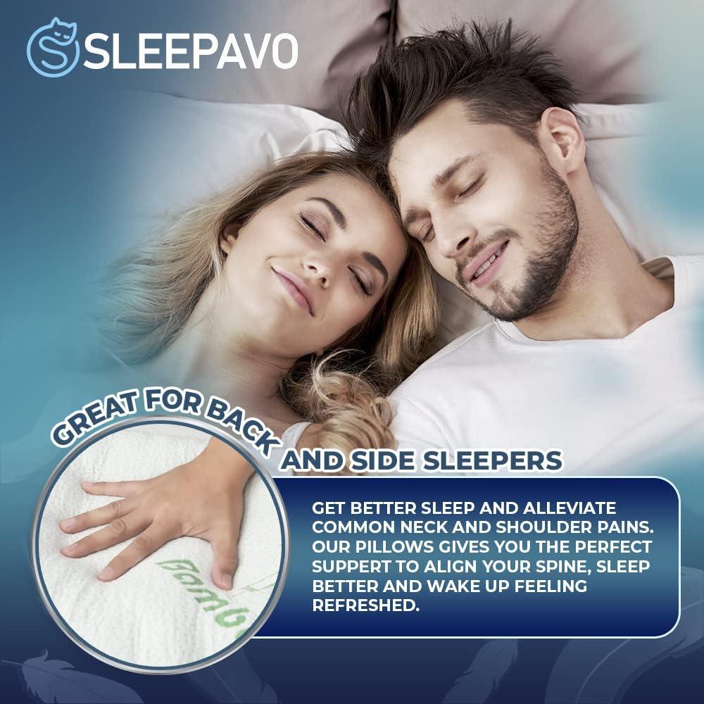 Juego de 2 almohadas viscoelásticas Sleepavo tamaño queen