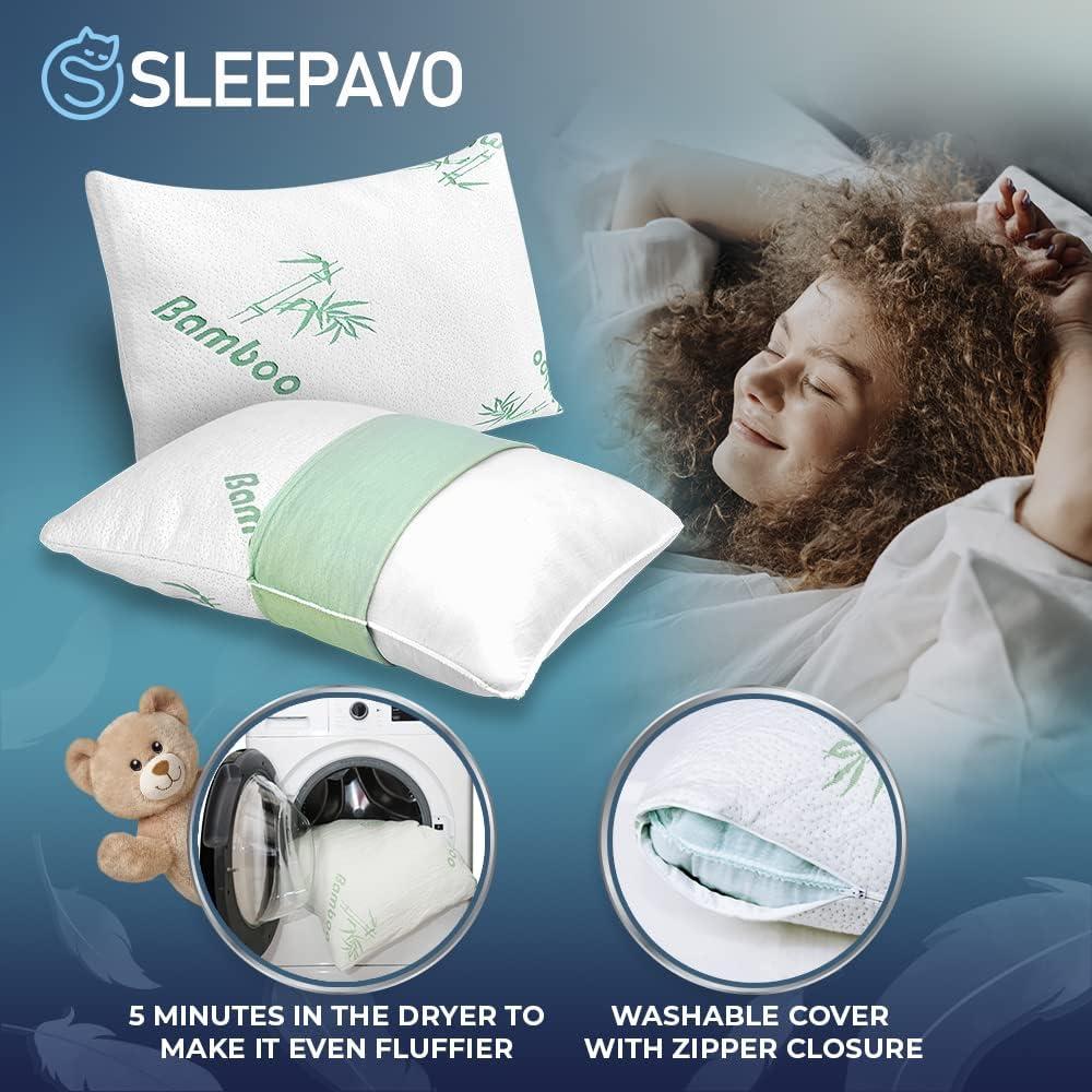 Juego de 2 almohadas viscoelásticas Sleepavo tamaño queen