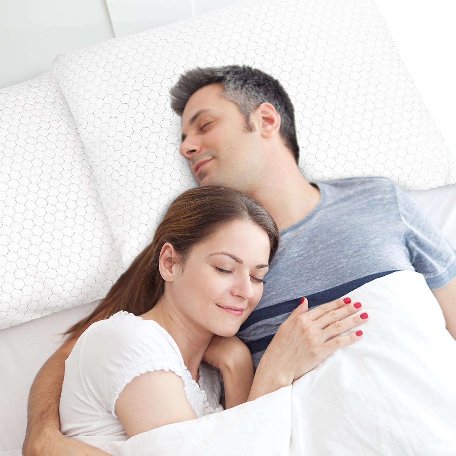 Almohadas de Espuma de Memoria CushyOasis 2 Piezas Queen Gris