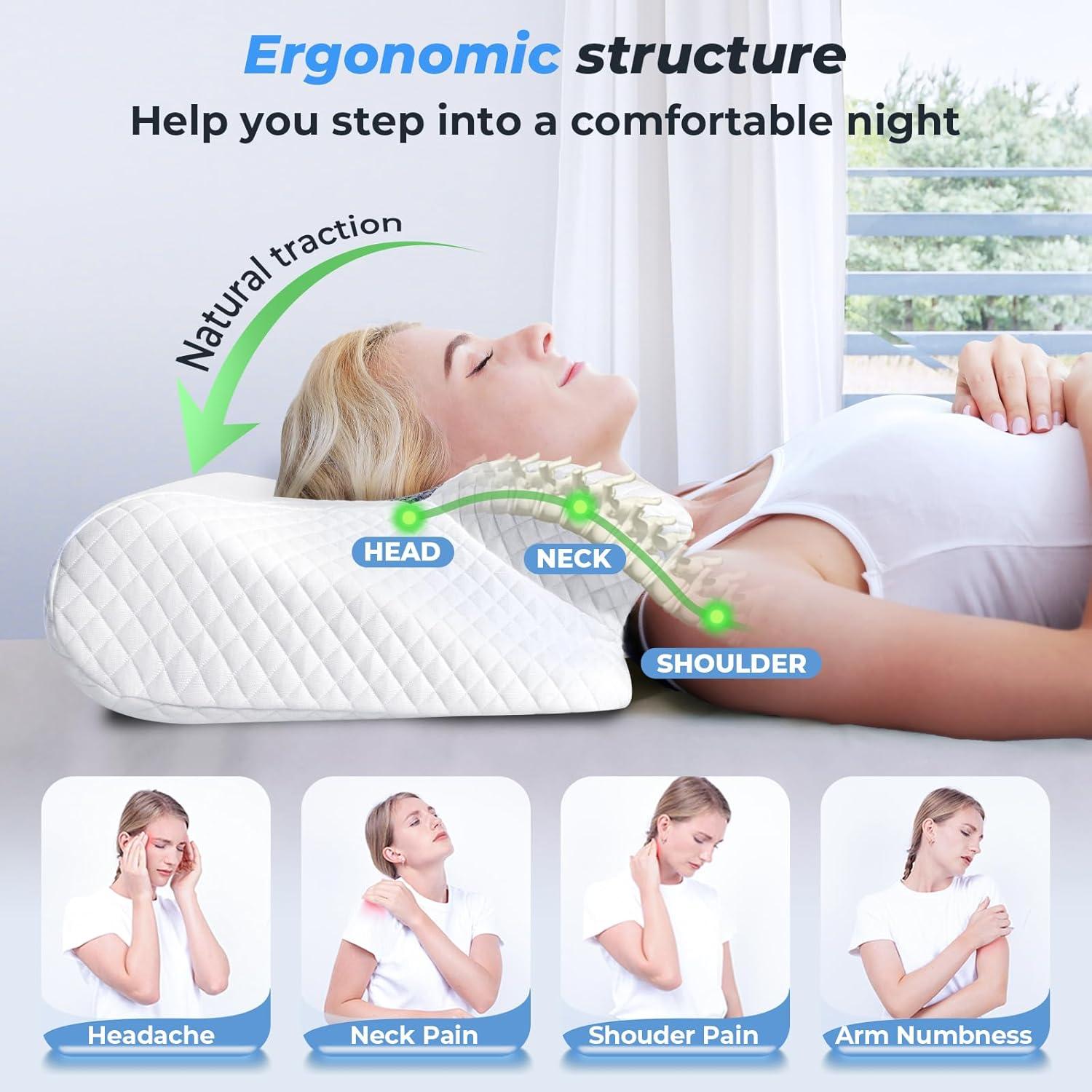 Almohada Cervical Ergonomica SAHEYER Espuma Viscoelástica